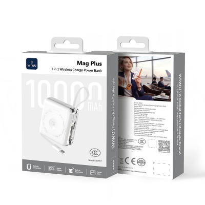 Wiwu XF17 Mag Plus Serisi M-safe Şarj Özellikli 3in1 15W Taşınabilir Powerbank 10.000mAh - 9