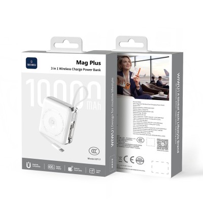 Wiwu XF17 Mag Plus Serisi M-safe Şarj Özellikli 3in1 15W Taşınabilir Powerbank 10.000mAh - 9