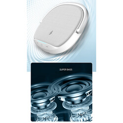 Wiwu Y1 Gece Lambalı Ve Kablosuz Şarj Standlı Bluetooth Speaker Hoparlör - 6