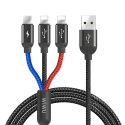 Wiwu YZ100 Dual Lightning + Micro Usb Cable - 1