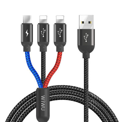 Wiwu YZ100 Dual Lightning + Micro Usb Cable - 10