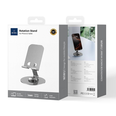 Wiwu ZM-014 Taşınabilir Katlanabilir 360° Dönebilen Metal Telefon ve Tablet Standı - 8