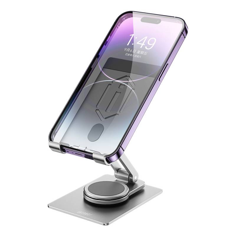 Wiwu ZM107 Taşınabilir Katlanabilir 360 Dönebilen Metal Telefon ve Tablet Standı - 9