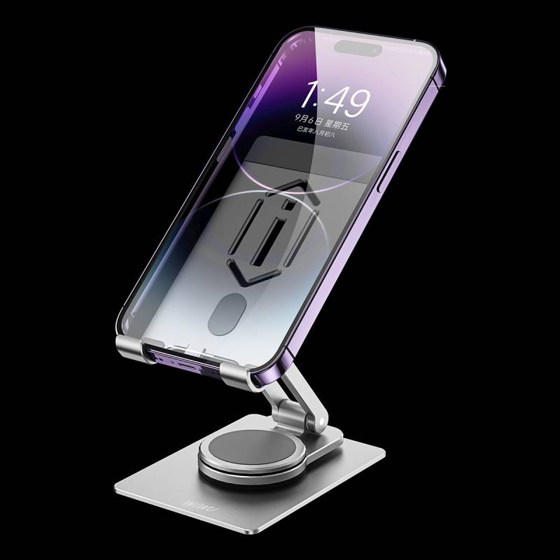 Wiwu ZM107 Taşınabilir Katlanabilir 360 Dönebilen Metal Telefon ve Tablet Standı - 11