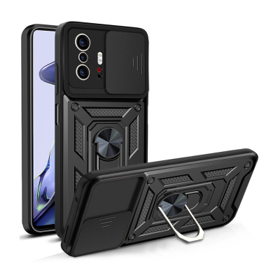Xiaomi 11T Pro 5G Kılıf Magnetik Standlı Kamera Korumalı Zore Sürgülü Vega Kapak - 1