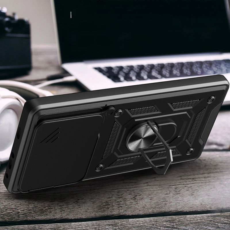 Xiaomi 15T Kılıf Magnetik Standlı Kamera Korumalı Zore Sürgülü Vega Kapak - 7