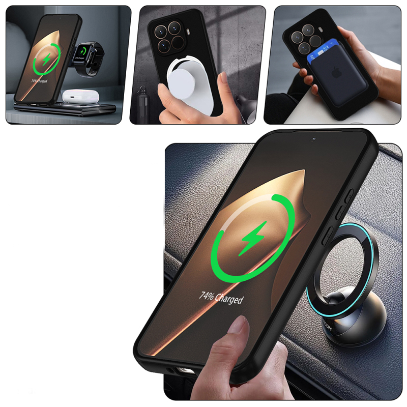 Xiaomi 15T Pro Case M-safe Charging Stand Zore Samara Cover - 10