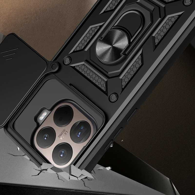 Xiaomi 15T Pro Kılıf Magnetik Standlı Kamera Korumalı Zore Sürgülü Vega Kapak - 4