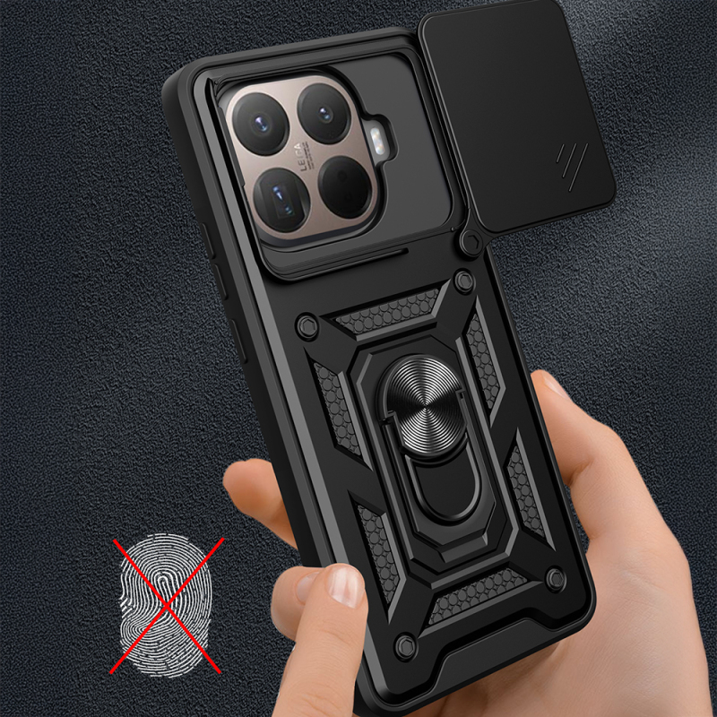 Xiaomi 15T Pro Kılıf Magnetik Standlı Kamera Korumalı Zore Sürgülü Vega Kapak - 7