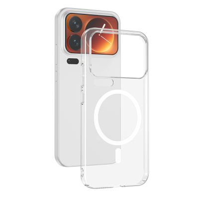 Xiaomi 17 Pro Max Kamera Korumalı M-Safe Şarj Özellikli Şeffaf Zore London Sert PC Kapak - 1