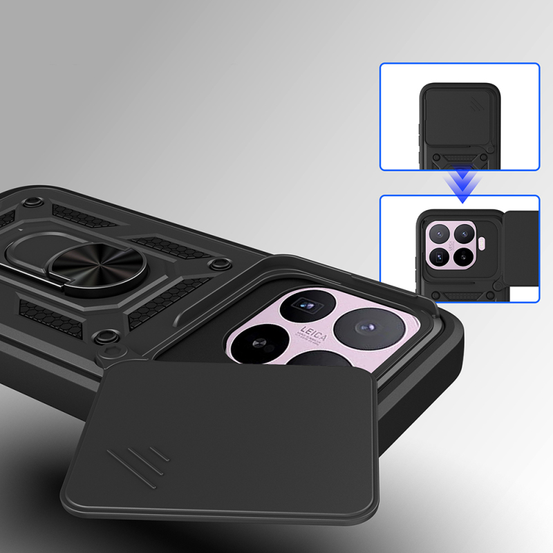 Xiaomi 17T Pro Case with Magnetic Stand and Camera Protection - Zore Sliding Vega Cover - 6