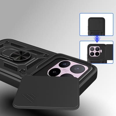 Xiaomi 17T Pro Kılıf Magnetik Standlı Kamera Korumalı Zore Sürgülü Vega Kapak - 6