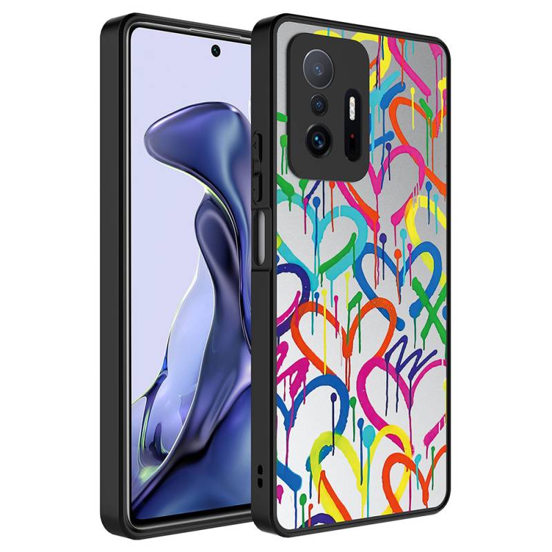 Xiaomi Mi 11T 5G Case Mirror Patterned Camera Protection Glossy Zore Mirror Cover - 1