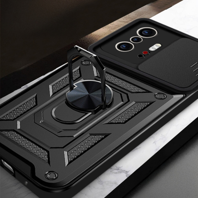 Xiaomi Mi 11T 5G Kılıf Magnetik Standlı Kamera Korumalı Zore Sürgülü Vega Kapak - 4