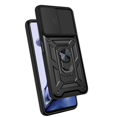 Xiaomi Mi 11T 5G Kılıf Magnetik Standlı Kamera Korumalı Zore Sürgülü Vega Kapak - 5