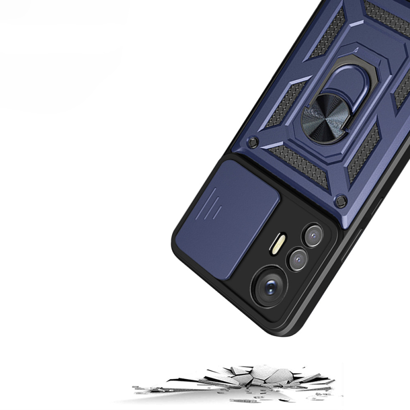 Xiaomi Mi 12 Lite Kılıf Magnetik Standlı Kamera Korumalı Zore Sürgülü Vega Kapak - 4
