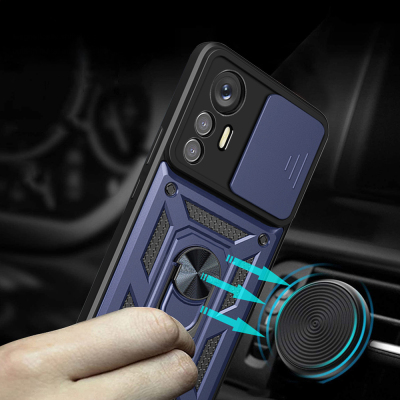 Xiaomi Mi 12 Lite Kılıf Magnetik Standlı Kamera Korumalı Zore Sürgülü Vega Kapak - 10