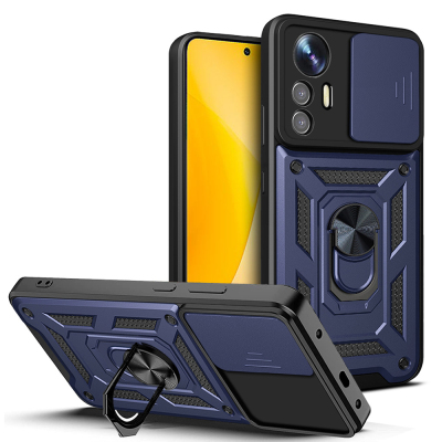 Xiaomi Mi 12 Lite Kılıf Magnetik Standlı Kamera Korumalı Zore Sürgülü Vega Kapak - 3