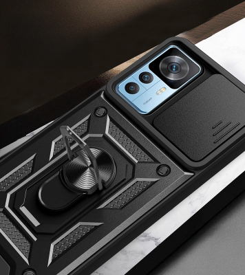 Xiaomi Mi 12T Kılıf Magnetik Standlı Kamera Korumalı Zore Sürgülü Vega Kapak - 10