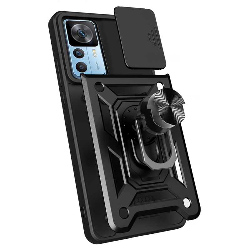 Xiaomi Mi 12T Kılıf Magnetik Standlı Kamera Korumalı Zore Sürgülü Vega Kapak - 5