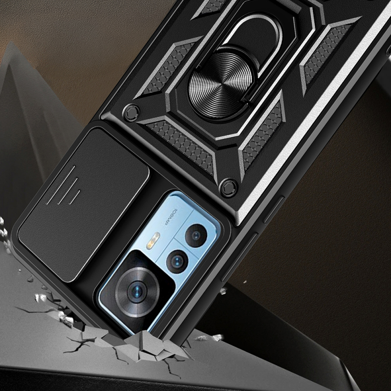 Xiaomi Mi 12T Kılıf Magnetik Standlı Kamera Korumalı Zore Sürgülü Vega Kapak - 6