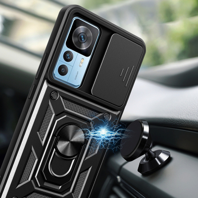 Xiaomi Mi 12T Pro Case Magnetic Stand Camera Protection Zore Sürgülü Vega Cover - 8