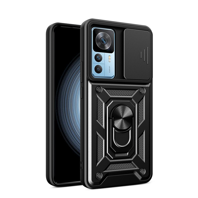 Xiaomi Mi 12T Pro Kılıf Magnetik Standlı Kamera Korumalı Zore Sürgülü Vega Kapak - 3