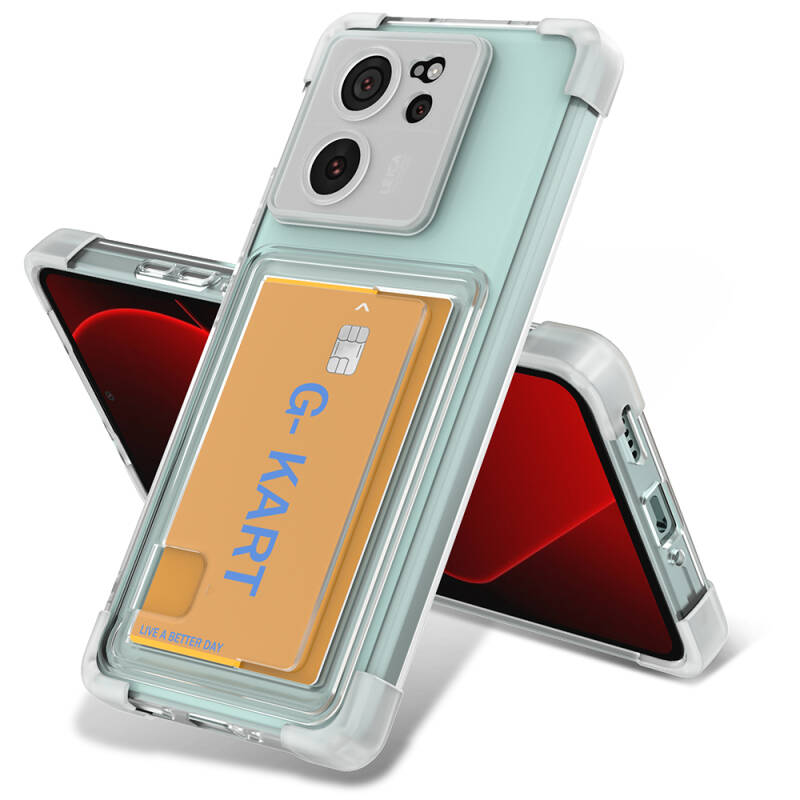 Xiaomi Mi 13T Case Airbag Designed Zore G-Card Cover with Transparent Card Holder - 1