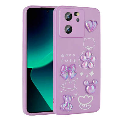 Xiaomi Mi 13T Pro Case Relief Figured Shiny Zore Toys Silicone Cover - 5