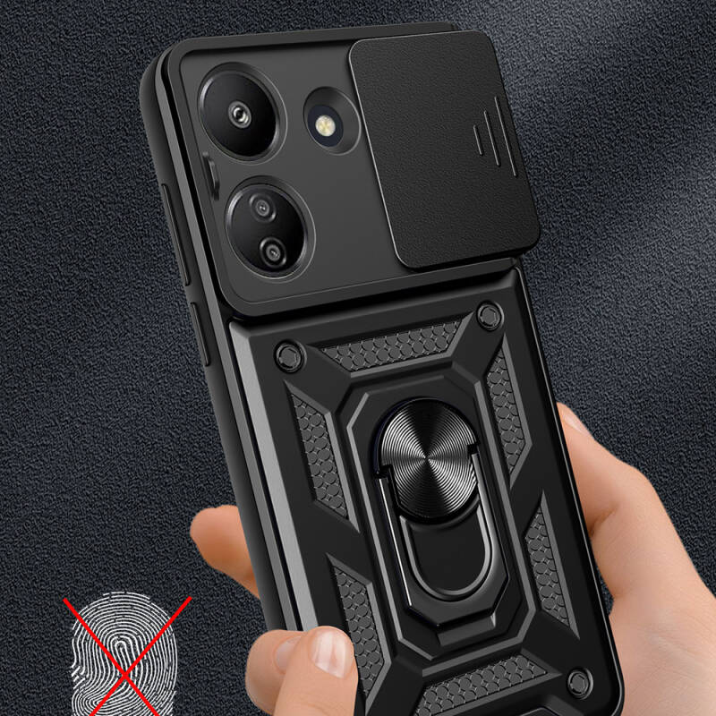 Xiaomi Poco C65 Case Magnetic Stand Camera Protector Zore Sliding Vega Cover - 8