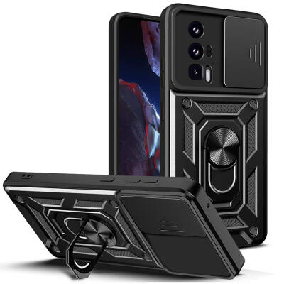 Xiaomi Poco F5 Pro Case Magnetic Stand Camera Protector Zore Sliding Vega Cover - 7