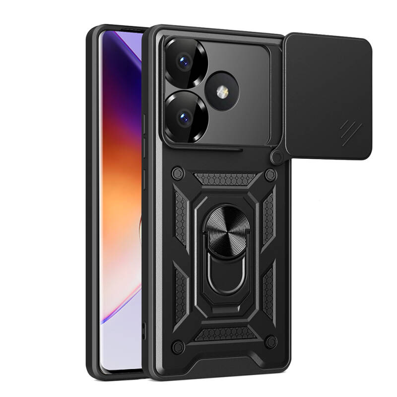 Xiaomi Poco F6 Case Magnetic Stand Camera Protection Zore Sliding Vega Cover - 9