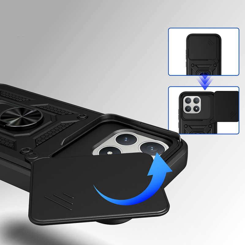 Xiaomi Poco F8 Pro Case with Magnetic Stand and Camera Protection Zore Sliding Vega Cover - 7