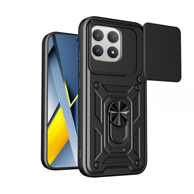 Xiaomi Poco F8 Pro Case with Magnetic Stand and Camera Protection Zore Sliding Vega Cover - 1