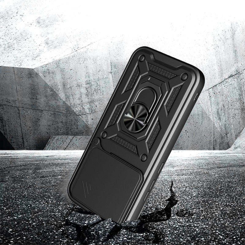 Xiaomi Poco F8 Pro Kılıf Magnetik Standlı Kamera Korumalı Zore Sürgülü Vega Kapak - 3