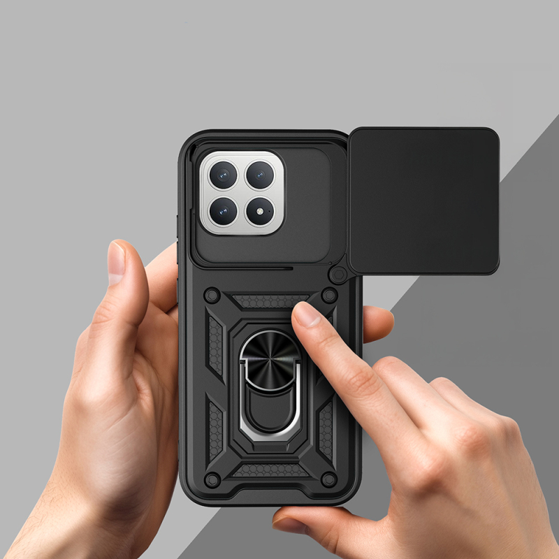 Xiaomi Poco F8 Pro Kılıf Magnetik Standlı Kamera Korumalı Zore Sürgülü Vega Kapak - 6