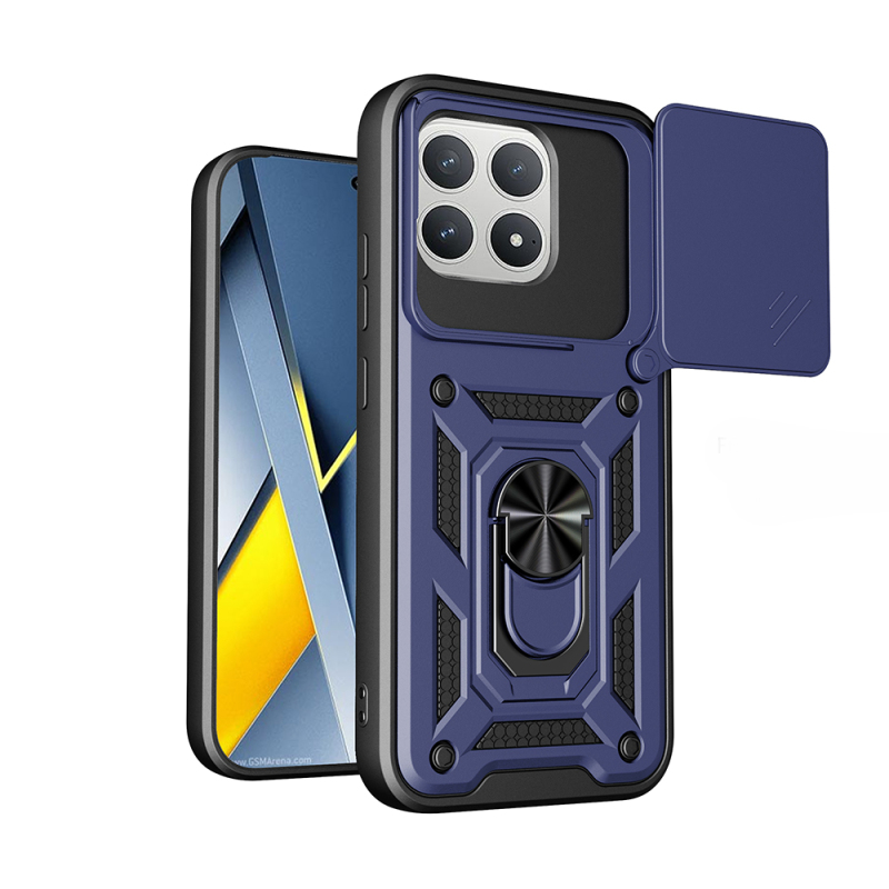 Xiaomi Poco F8 Pro Kılıf Magnetik Standlı Kamera Korumalı Zore Sürgülü Vega Kapak - 2