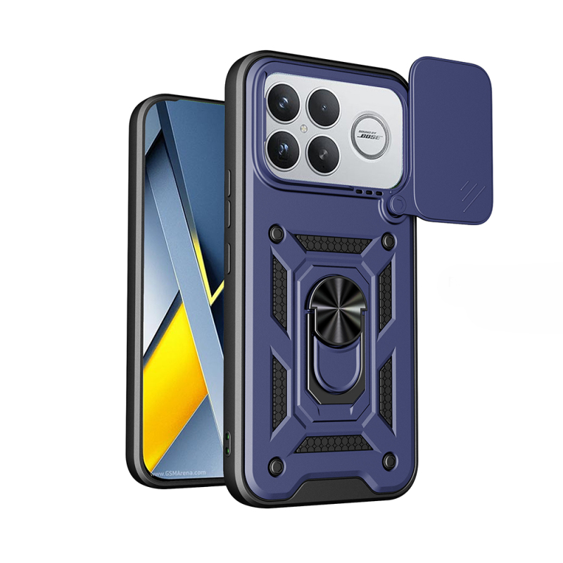 Xiaomi Poco F8 Ultra Case with Magnetic Stand and Camera Protection Zore Sliding Vega Cover - 1