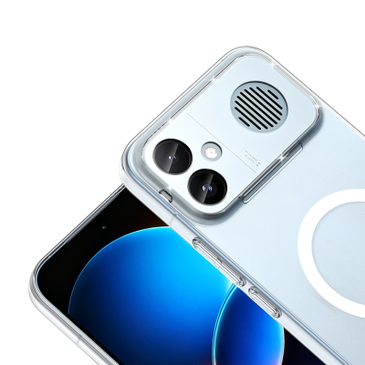 Xiaomi Poco F8 Ultra Kamera Korumalı M-Safe Şarj Özellikli Şeffaf Zore London Sert PC Kapak - 3