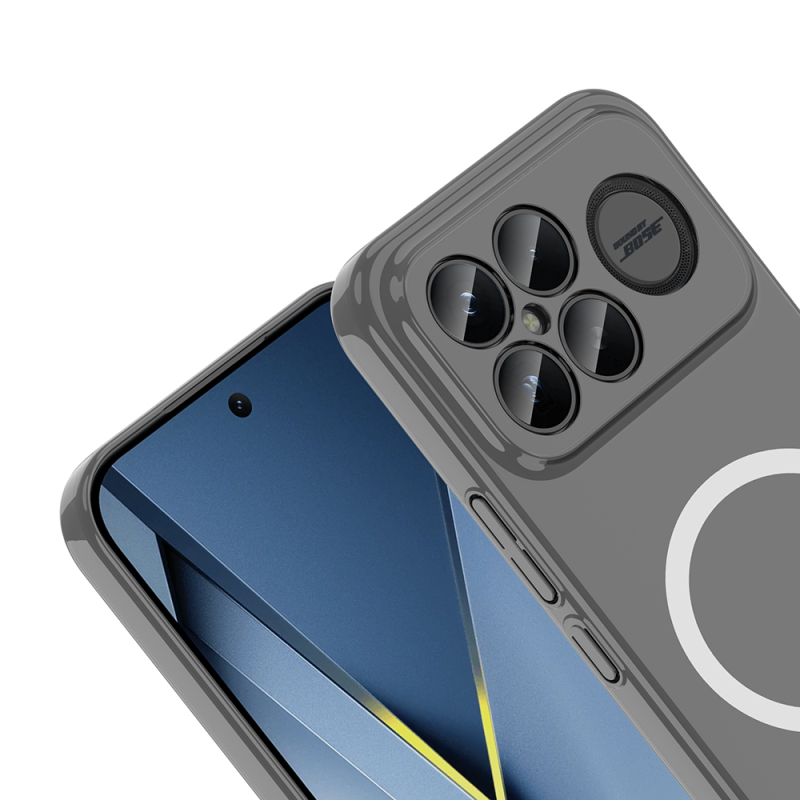 Xiaomi Poco F8 Ultra Kamera Korumalı M-Safe Şarj Özellikli Şeffaf Zore London Sert PC Kapak - 2