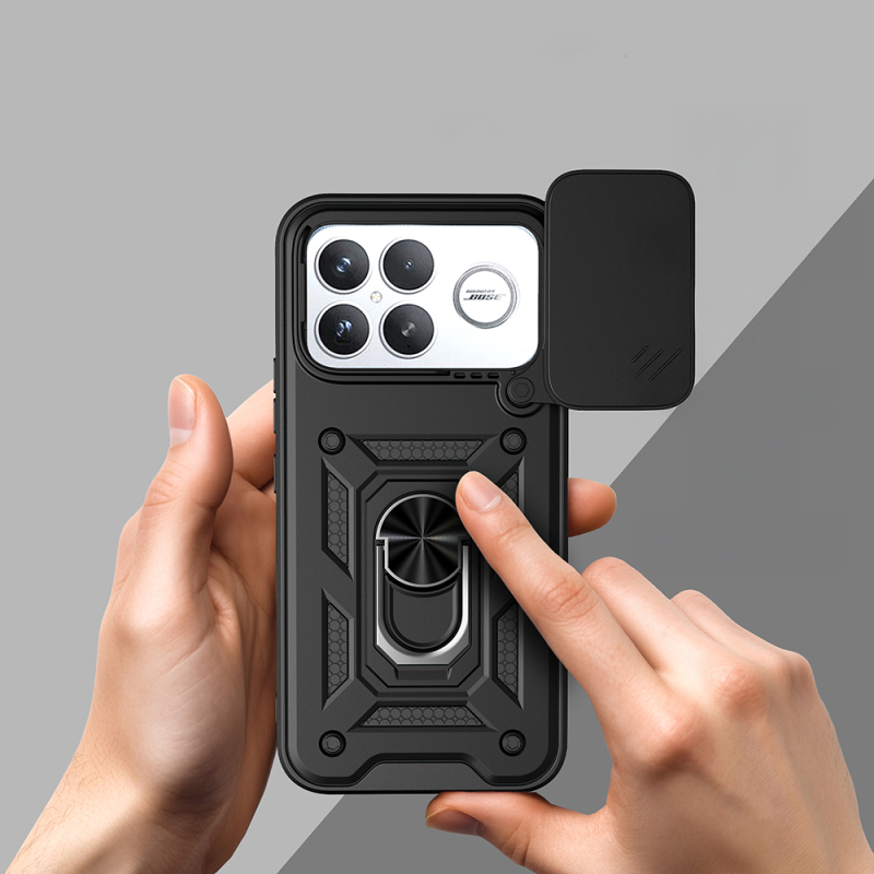 Xiaomi Poco F8 Ultra Kılıf Magnetik Standlı Kamera Korumalı Zore Sürgülü Vega Kapak - 6