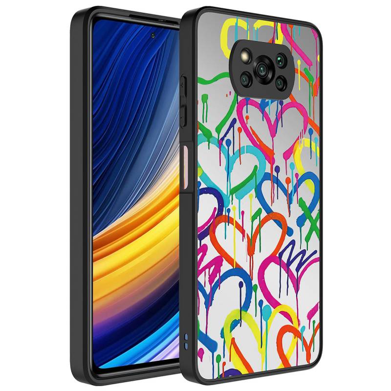 Xiaomi Poco X3 Case Mirror Patterned Camera Protected Glossy Zore Mirror Cover - 1