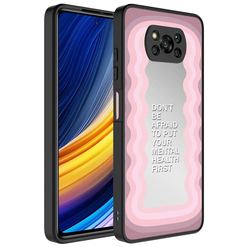 Xiaomi Poco X3 Case Mirror Patterned Camera Protected Glossy Zore Mirror Cover - 9