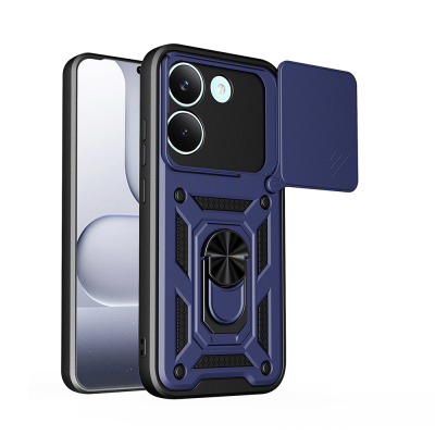 Xiaomi Poco X8 Pro Case with Magnetic Stand and Camera Protection - Zore Sliding Vega Cover - 2