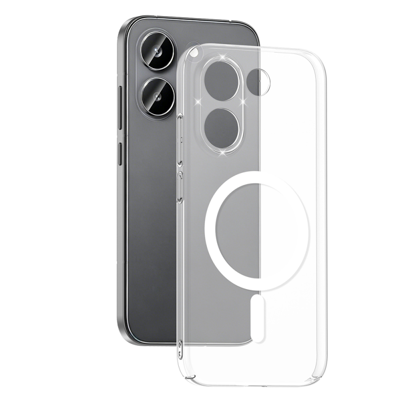 Xiaomi Poco X8 Pro Kamera Korumalı M-Safe Şarj Özellikli Şeffaf Zore London Sert PC Kapak - 1