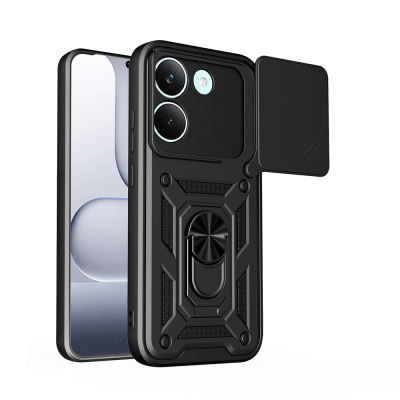 Xiaomi Poco X8 Pro Kılıf Magnetik Standlı Kamera Korumalı Zore Sürgülü Vega Kapak - 1
