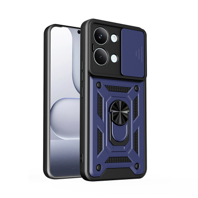 Xiaomi Poco X8 Pro Max Case with Magnetic Stand and Camera Protection - Zore Sliding Vega Cover - 1