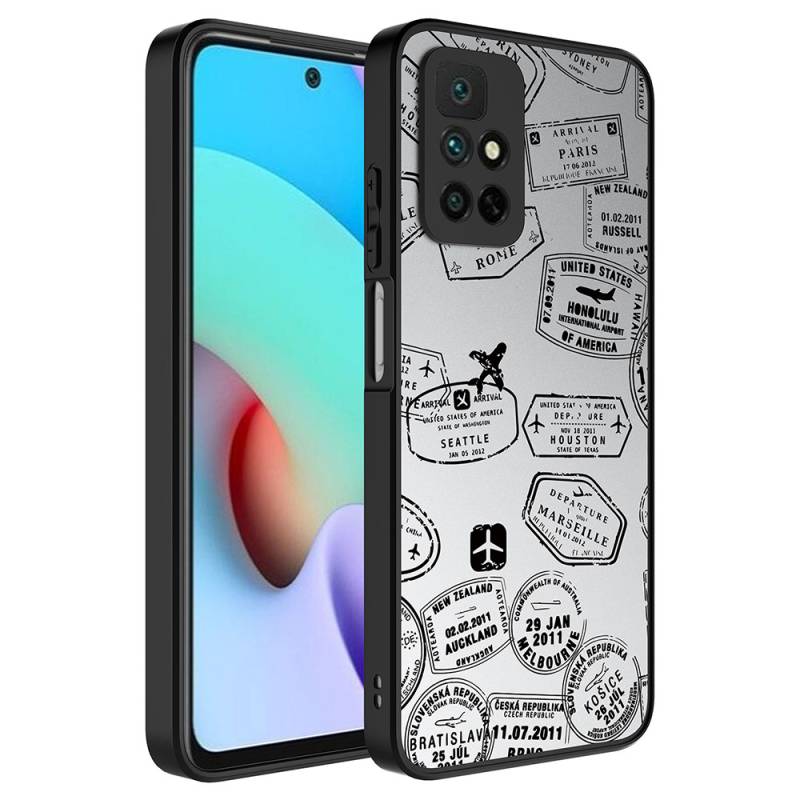 Xiaomi Redmi 10 Case Mirror Patterned Camera Protection Glossy Zore Mirror Cover - 5