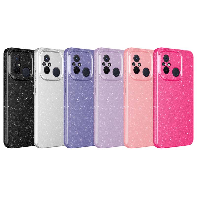 Xiaomi Redmi 12C Case Camera Protection Glittery Luxury Zore Cotton Cover - 2