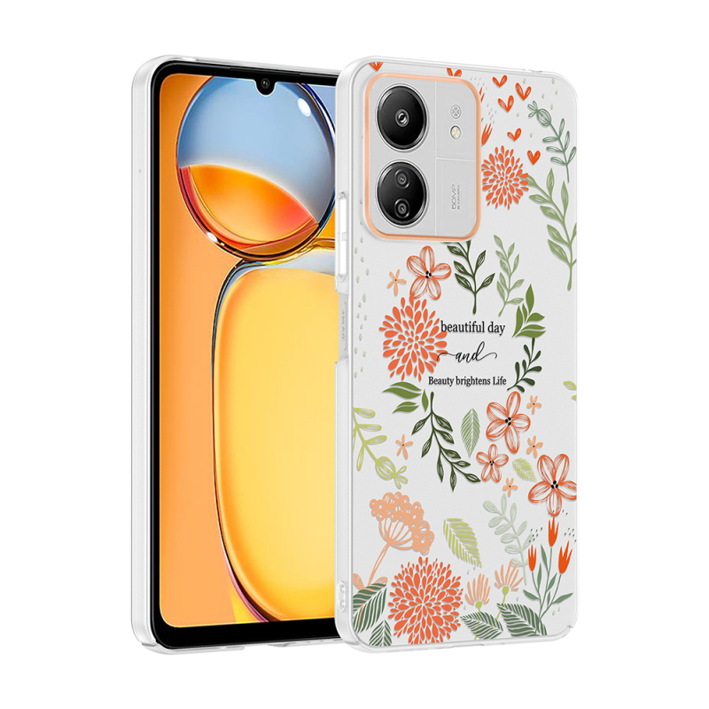 Xiaomi Redmi 13C Kılıf Kamera Korumalı Desenli Zore Klip Kapak - 1